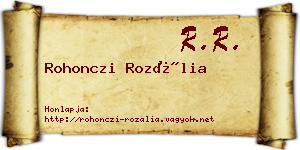 Rohonczi Rozália névjegykártya