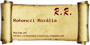 Rohonczi Rozália névjegykártya