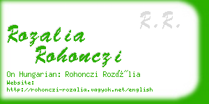 rozalia rohonczi business card